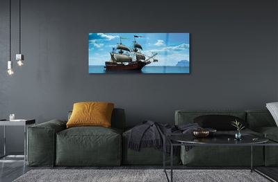 Obraz na skle Loď oblohy zataženo mořská