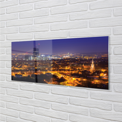 Obraz na skle Gdańsk Město noční panorama