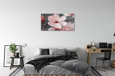 Obraz na skle růžové květy
