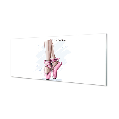 Obraz na skle růžové baletní boty