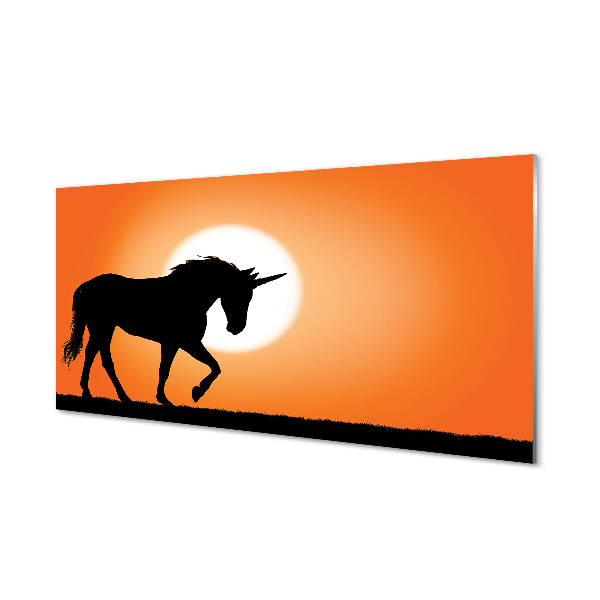 obraz-na-skle-sunset-unicorn