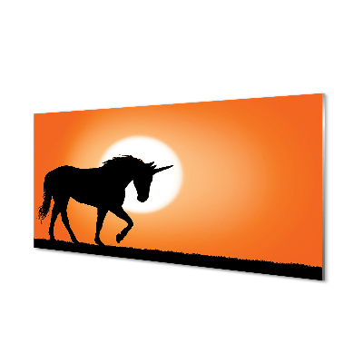 Obraz na skle Sunset Unicorn