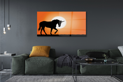 Obraz na skle Sunset Unicorn