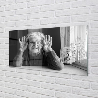 Obraz na skle starší žena