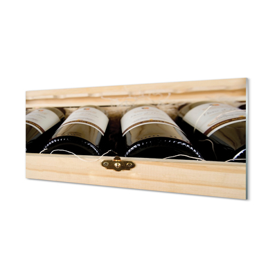 Obraz na skle Láhve vína v krabici