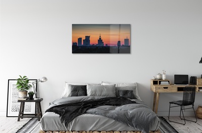Obraz na skle Sunset panorama Varšavy