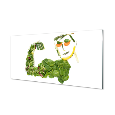 Obraz na skle Znak se zeleninou