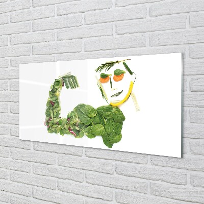 Obraz na skle Znak se zeleninou