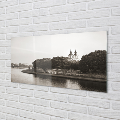 Obraz na skle Krakow River bridge