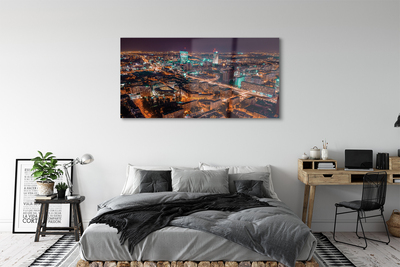 Obraz na skle Varšava Město noční panorama