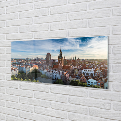 Obraz na skle Gdańsk Panorama kostel