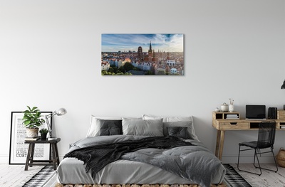 Obraz na skle Gdańsk Panorama kostel