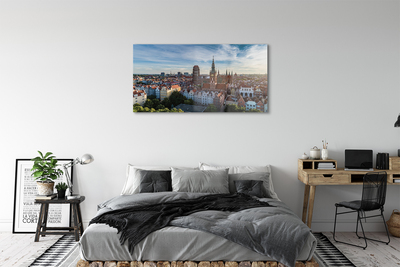 Obraz na skle Gdańsk Panorama kostel