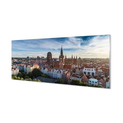 Obraz na skle Gdańsk Panorama kostel