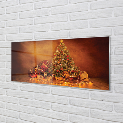 Obraz na skle Vánoční osvětlení dekorace dárky