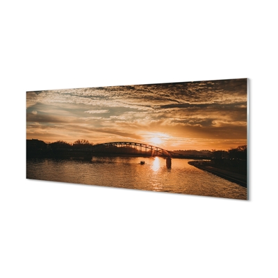 Obraz na skle Krakow river bridge sunset