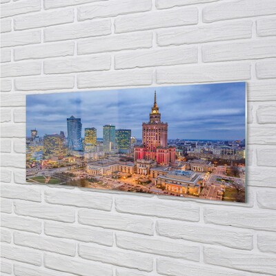 Obraz na skle Warsaw Panorama západu slunce