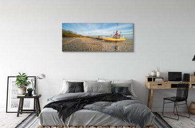 Obraz na skle Gdańsk Beach lodě sea