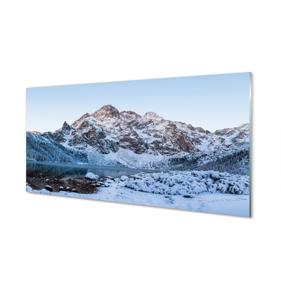 Obraz na skle Horské zimní jezero