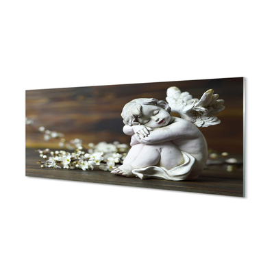 Obraz na skle Spící anděl květiny