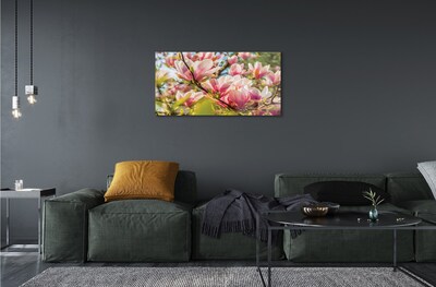 Obraz na skle růžová magnolie