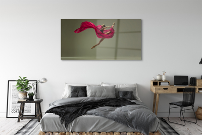Obraz na skle Žena růžové motouz materiál