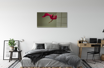 Obraz na skle Žena růžové motouz materiál