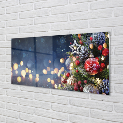 Obraz na skle Vánoční strom dekorace sníh