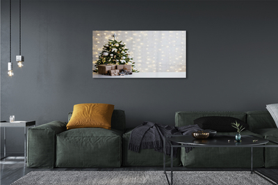 Obraz na skle Ozdoby na vánoční stromeček dárky