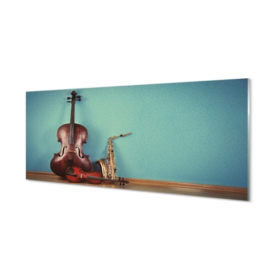 Obraz na skle housle trubka