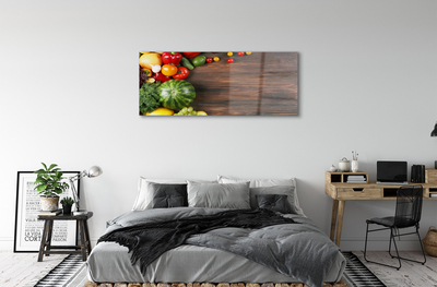 Obraz na skle Meloun rajčata kopr