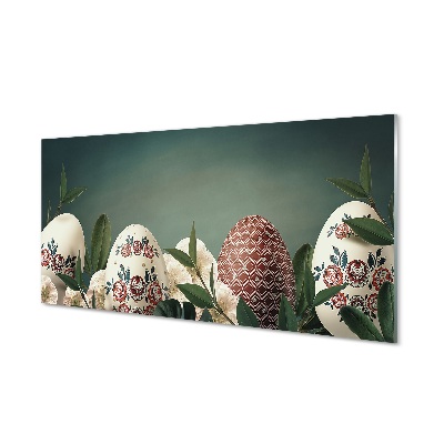 Obraz na skle Listy vejcem květiny
