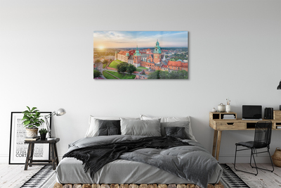 Obraz na skle Krakow castle panorama svítání