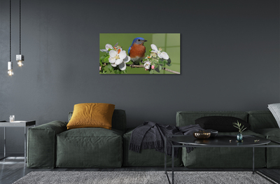 Obraz na skle Květiny barevné papoušek