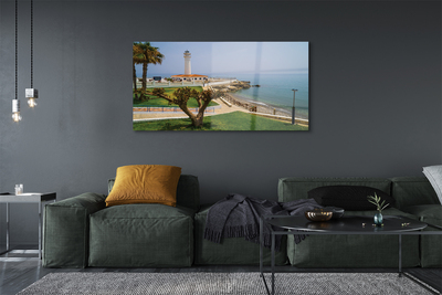 Obraz na skle Španělsko pobřeží maják