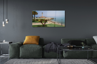 Obraz na skle Španělsko pobřeží maják