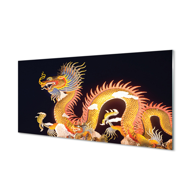 Obraz na skle Golden Japanese Dragon