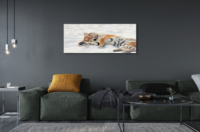Obraz na skle Tiger winter