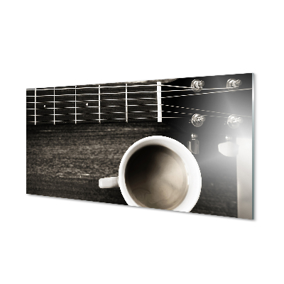 Obraz na skle coffee kytara