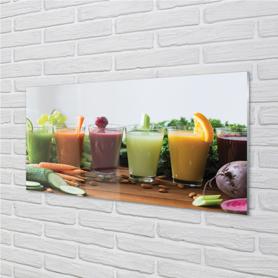 Obraz na skle Zeleninové, ovocné koktejly