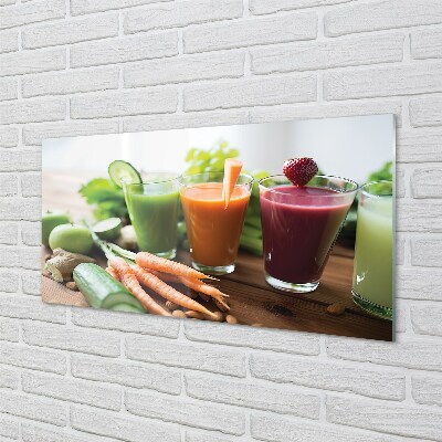 Obraz na skle zeleninové koktejly