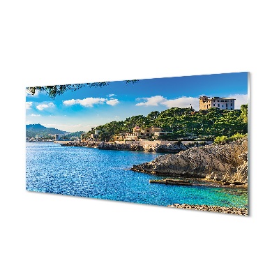 Obraz na skle Španělsko Mořské pobřeží horách