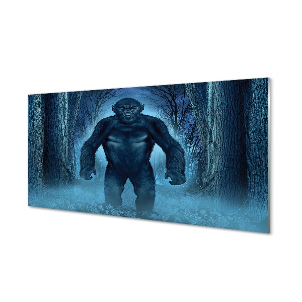 Obraz na skle Gorila lesní stromy