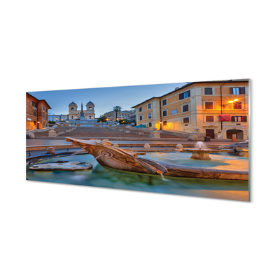 Obraz na skle Řím Sunset kašna budovy