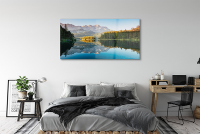 Obraz na skle Německo Mountain forest lake
