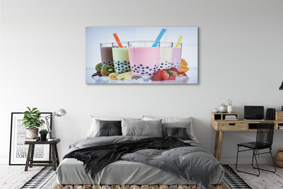 Obraz na skle Mléčné koktejly s ovocem