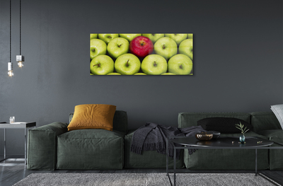 Obraz na skle Zelená a červená jablka