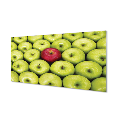 Obraz na skle Zelená a červená jablka