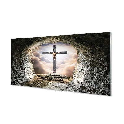 Obraz na skle Cave lehký cross Jesus