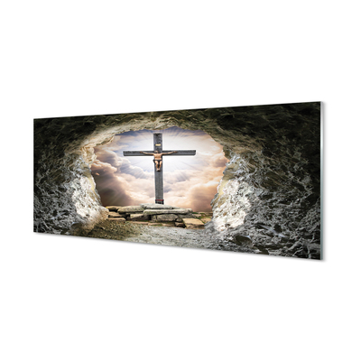Obraz na skle Cave lehký cross Jesus
